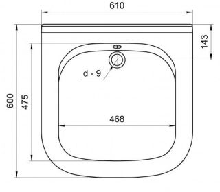 Раковина Кувшинка Люкс Лайт для установки над стиральной машиной 60см